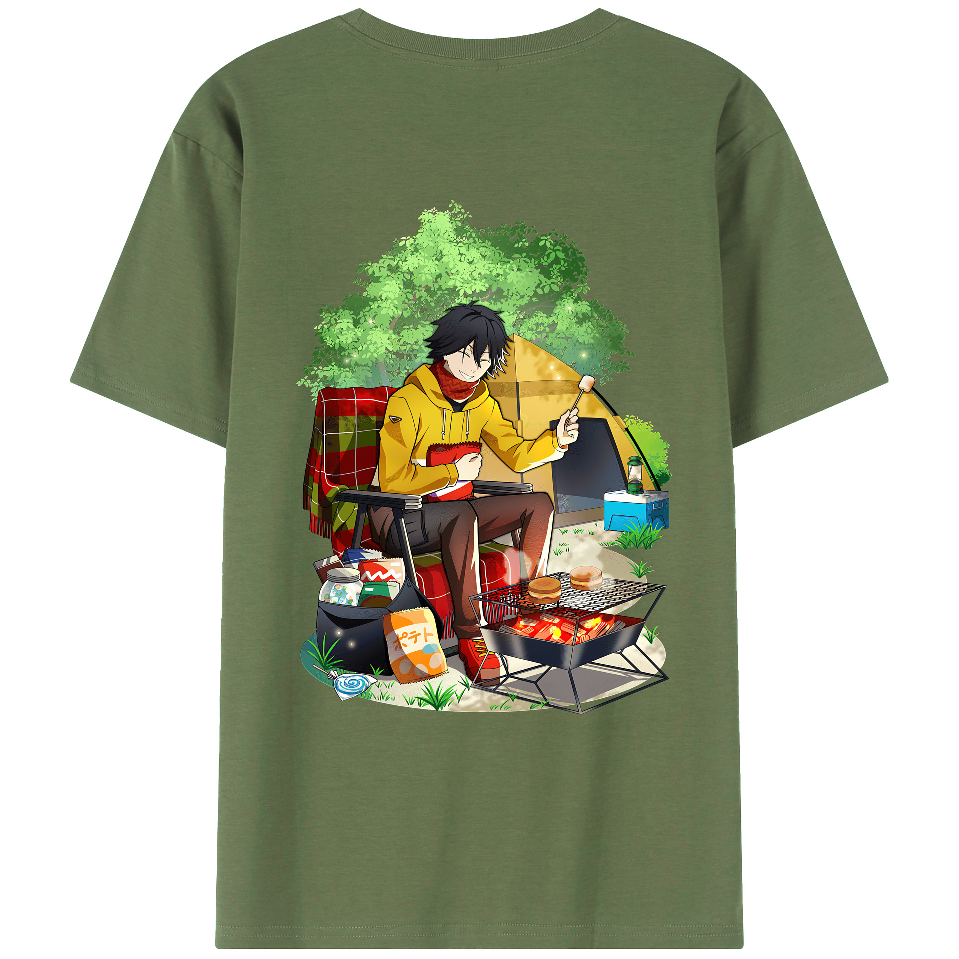 （画像用） 文豪ストレイドッグス Bungo Stray Dogs 綿100％ メンズ半袖Tシャツ（バックプリント） 通気性
